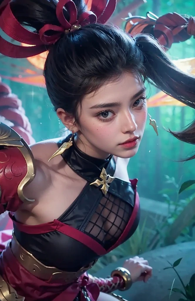 a close up of a 4 girls ,black hair , big booobs , shadowbringers cinematic, 4 k detail fantasy, a beautiful fantasy empress, game cg, xianxia fantasy, xianxia hero, 2. 5 d cgi anime fantasy artwork, cinematic goddess close shot, ruan jia and artgerm, wow 4 k detail fantasy, hyperdetailed fantasy character, Hd, high resolution , hyper realistic, fantastic, Detailed skin texture and face.