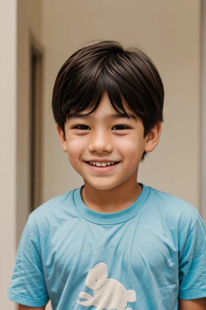 A boy with sad smile