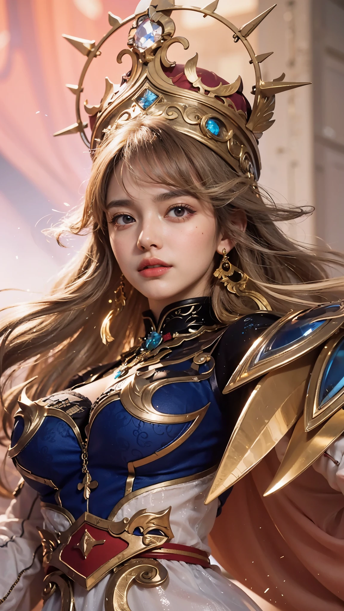 a close up of a 4 girls  , Blonde  hair , big booobs ,  shadowbringers cinematic, 4 k detail fantasy, a beautiful fantasy empress, game cg, xianxia fantasy, xianxia hero, 2. 5 d cgi anime fantasy artwork, cinematic goddess close shot, ruan jia and artgerm, wow 4 k detail fantasy, hyperdetailed fantasy character, Hd, high resolution , hyper realistic, fantastic, Detailed skin texture and face.