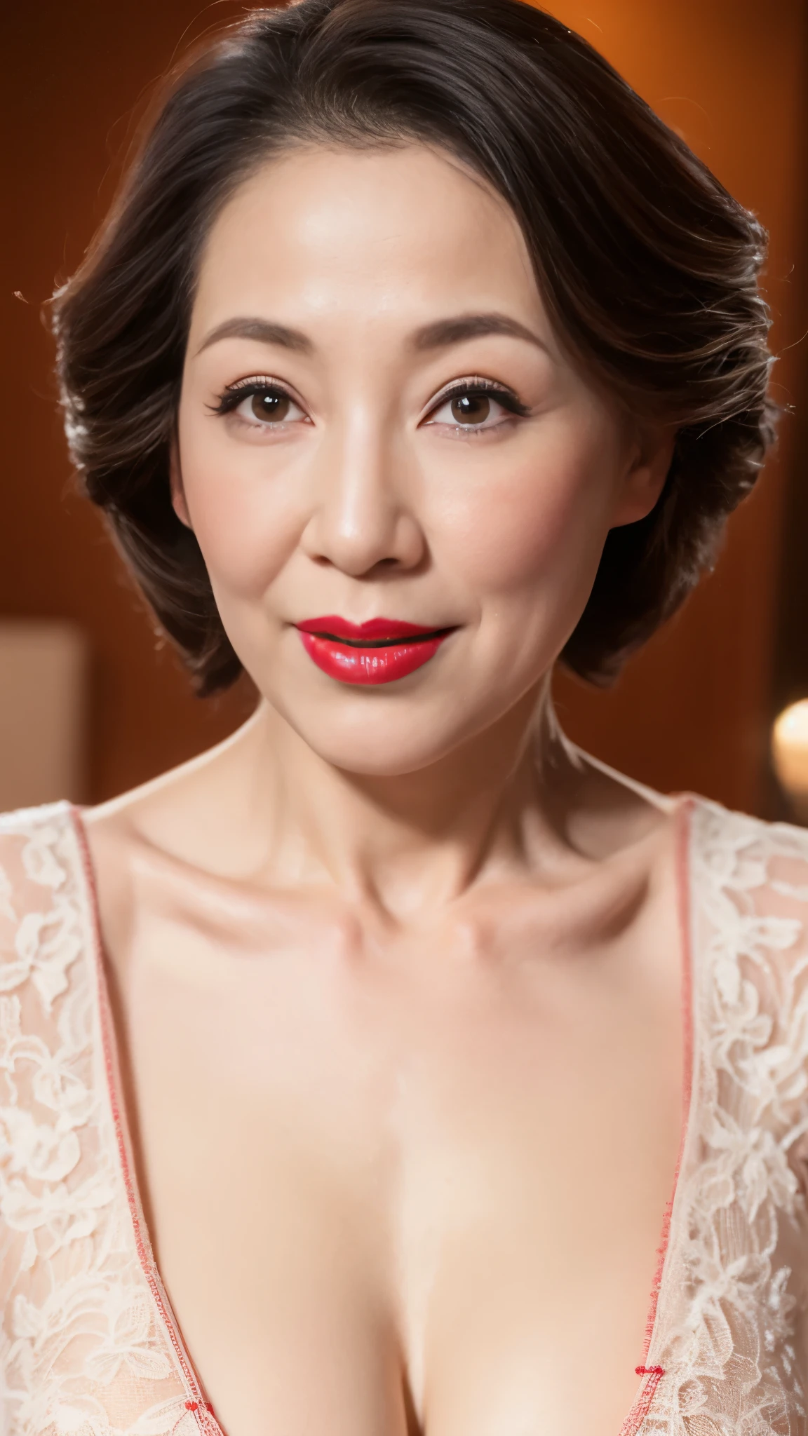 Remove Background, gravure, Draw lips correctly, Red lipstick, From the chest up, Tabletop, Highest quality, Super detailed, Realistic, Highly detailed skin, Perfect Anatomy, (1 Japanese Mature), (alone), 90 years old, Large Breasts, Mature female politician, Glamour, Sexy, Chromo White Skin, View your viewers