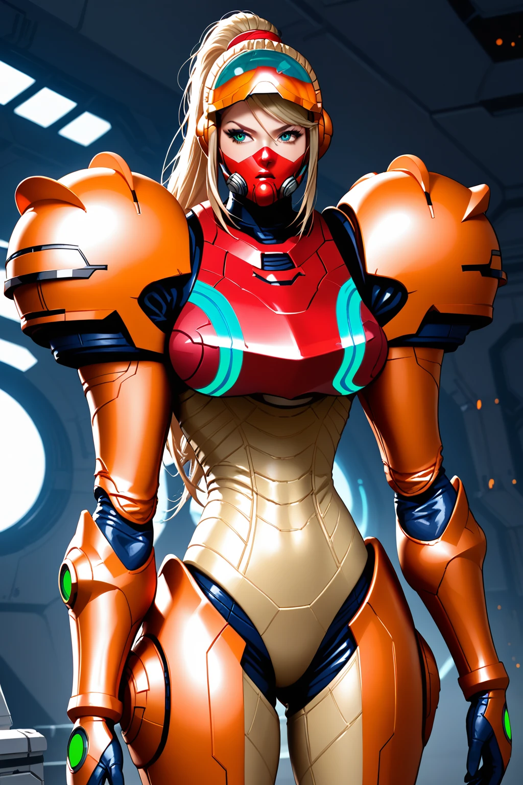 score_9, score_8_up, score_7_up, masterpiece, high quality
1girl, long hair, ponytail, bangs, power suit (metroid), cowboy shot, annoyed
on a spaceship, repair bay, soldiers, spaceshuttle