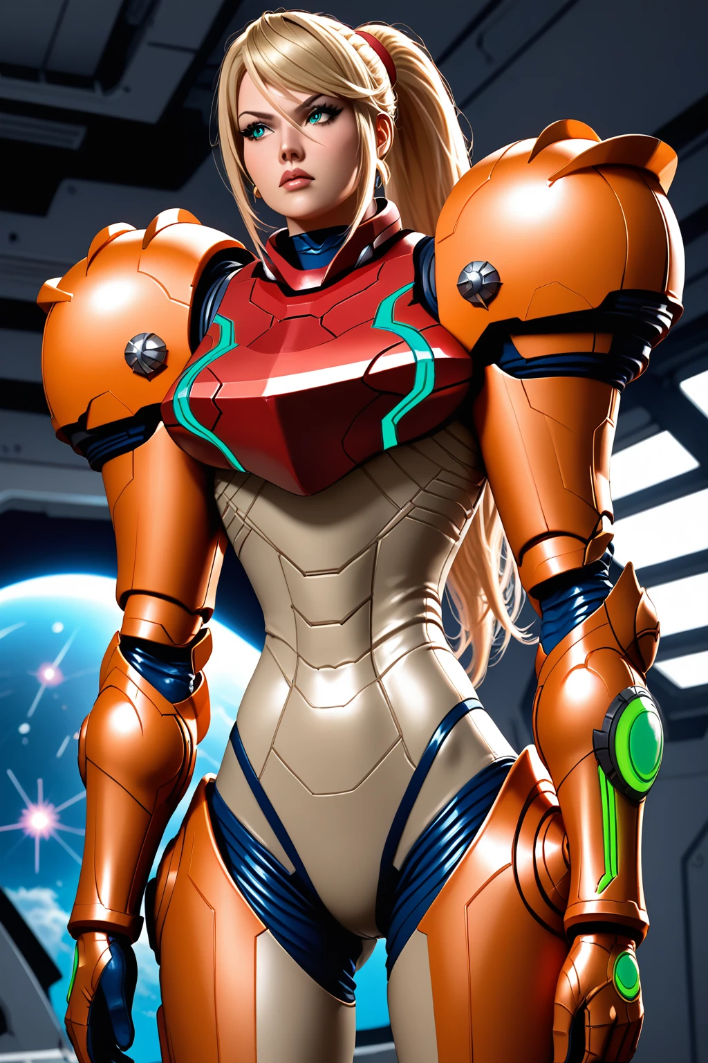 score_9, score_8_up, score_7_up, masterpiece, high quality
1girl, long hair, ponytail, bangs, power suit (metroid), cowboy shot, annoyed
on a spaceship, repair bay, soldiers, spaceshuttle