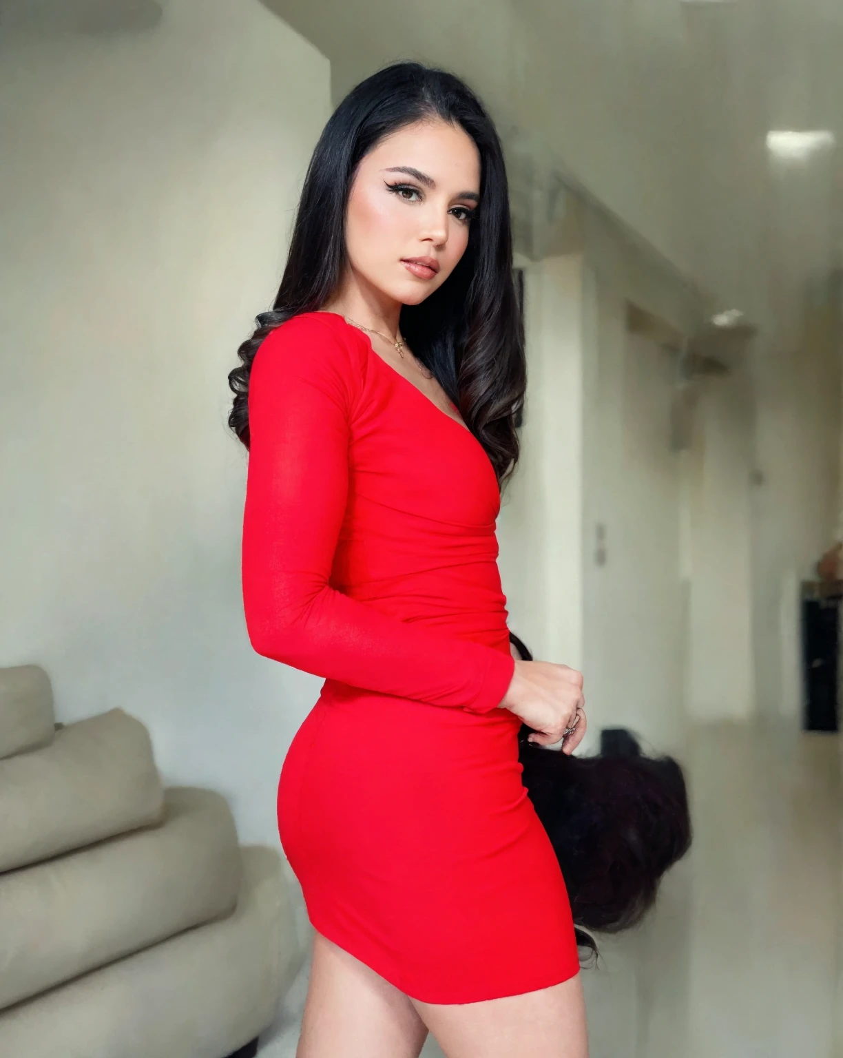 Mujer Araffe con un Red dress posando para una foto, sexy red dress, Red dress, con Red dress, en un Red dress, short red dress, con un Red dress, fitted dress, profile picture, carla ortiz, lorena avarez, Chica lleva un Red dress, alani guillen, Elegante Red dress, with a red outfit