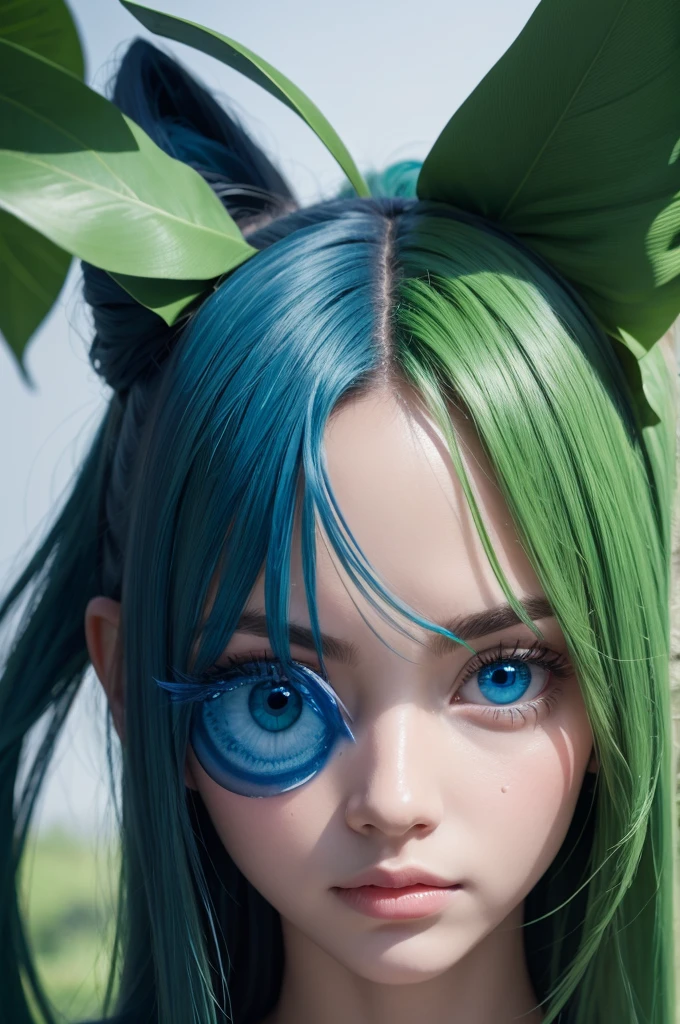 One with one blue eye and the other playfully green