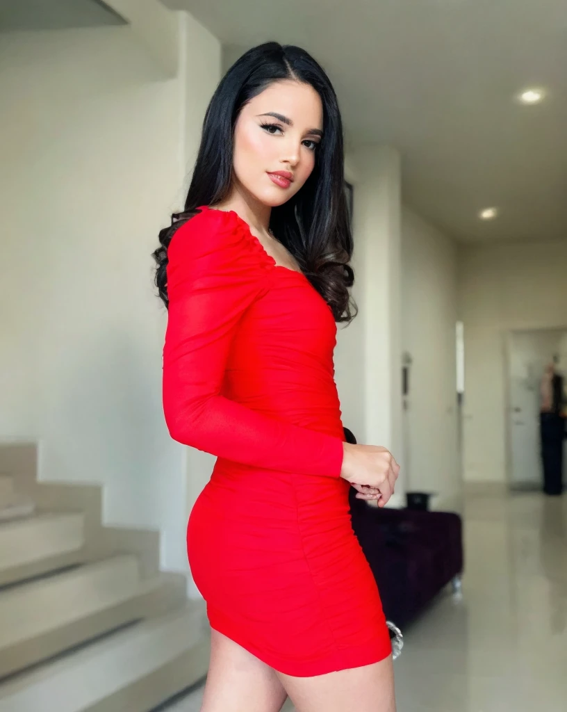 Mujer Araffe con un Red dress posando para una foto, sexy red dress, Red dress, con Red dress, en un Red dress, short red dress, con un Red dress, fitted dress, profile picture, carla ortiz, lorena avarez, Chica lleva un Red dress, alani guillen, Elegante Red dress, with a red outfit