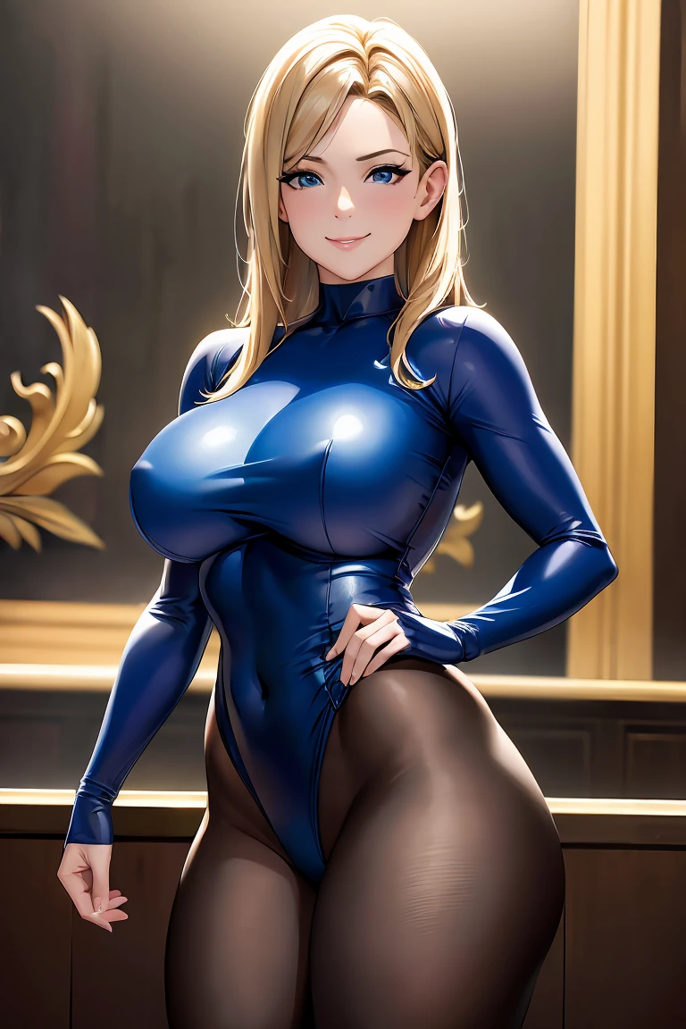 (8k, Masterpiece), ultra high resolution, (realist, photo-realist), Melissa Joan Hart, police costume, leotard blue, in the theme park, giving a cute and sexy smile, delicate face, detailed skin, realist skin details, visible pores,