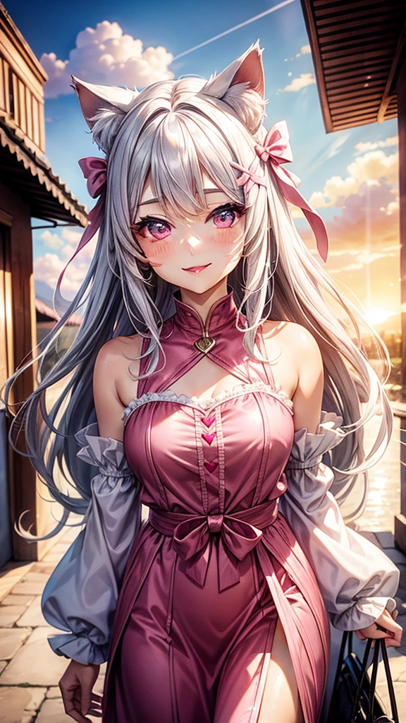 Kawaii, , pink eyes, white hair, cute clothes, hentai, kawaii