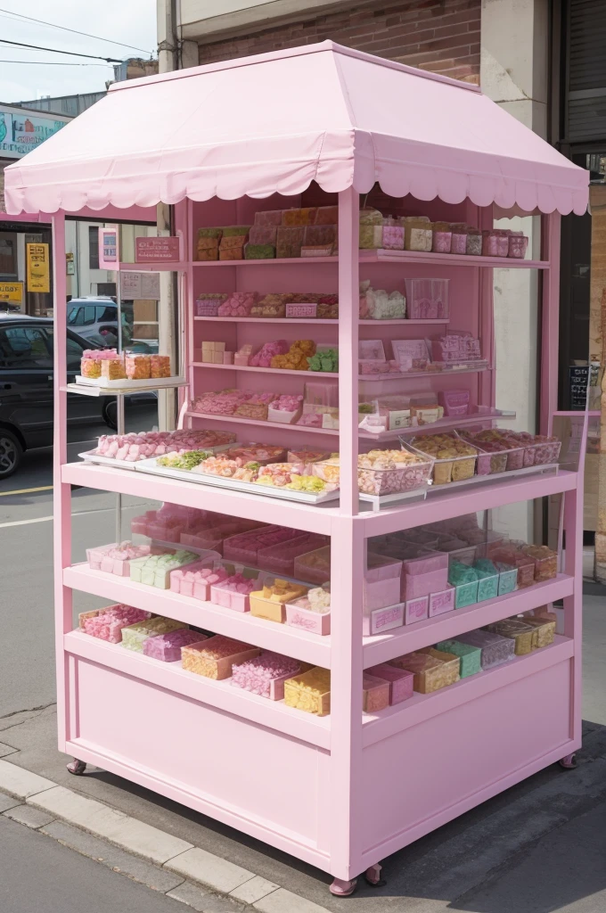 Delicious sweets stand, pastel pink cor