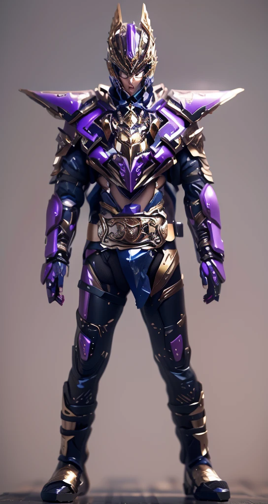 With an imperial sparkling effect，The color changes to purple and red，Some red（Ensure its layering and armor texture，Purple is the main color，Add some gold for decoration，Add some transparent texture）