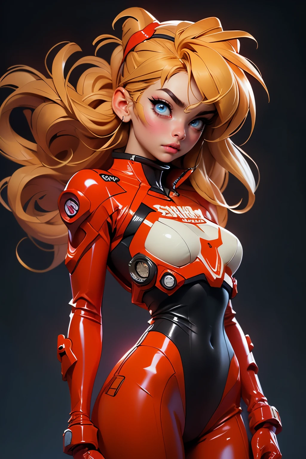 rear view, backside view,((The best quality, better resolution, Award-winning portrait, Official Art)), ((perfect masterpiece)), ((realist)) and ultra detailed photography of a nerdy cyberpunk souryuu asuka langley girl with gothic and post apocalyptic colors.. She has ((long blonde hair)), Carry a (Harajuku inspired cyberpunk tech top) and a (Harajuku inspired cyberpunk tech clothing bottom:1.2) , ((the most beautiful and sexy aesthetic)), sexy, Super huge tits hugely giant, Cleavage showing, hot,(souryuu asuka langley latex bodysuit:1.4),Detailed eyes, detailed hands,