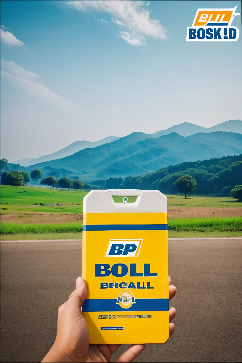 Make background look good put BPCL sticker on top right corner