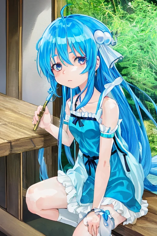 Rimuru from tensura, 1girl, blue hair
