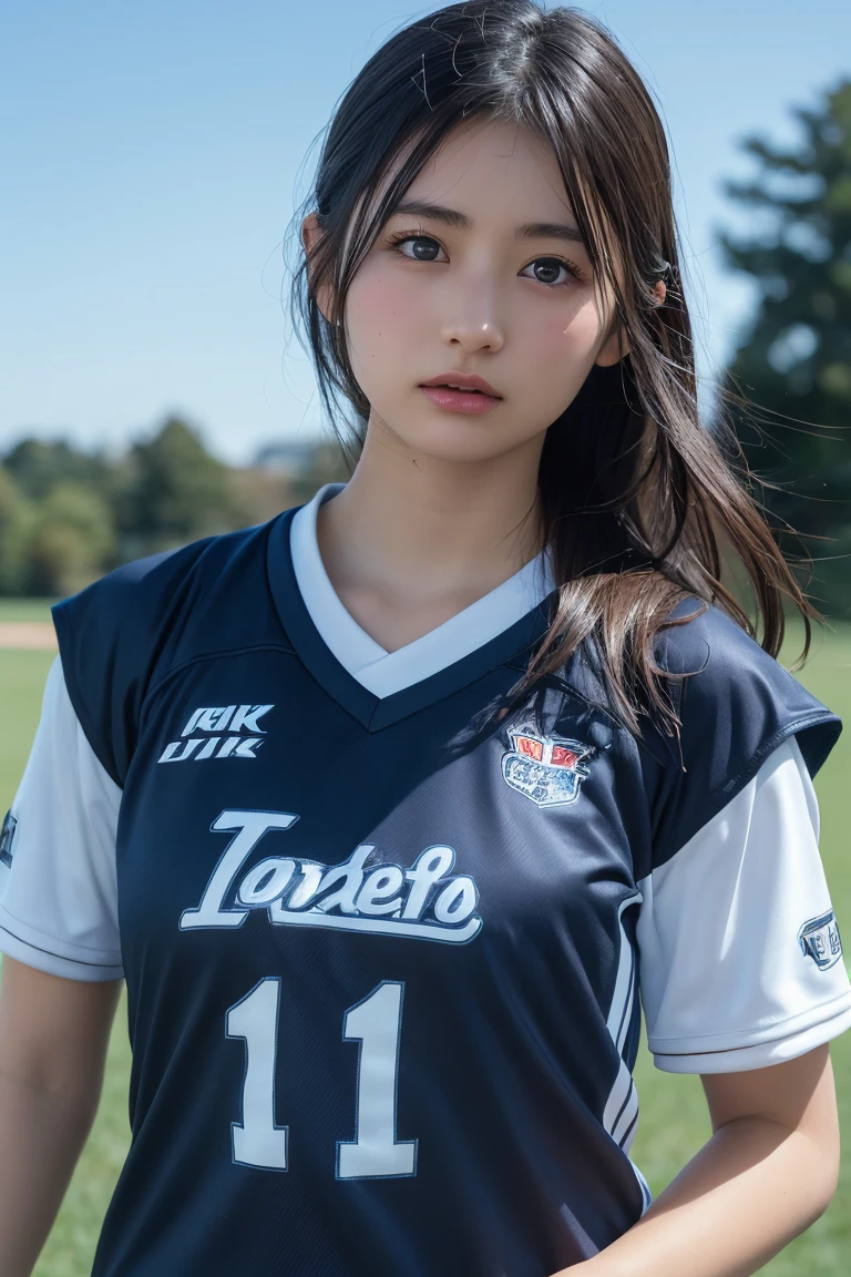 , Long, windswept white hair,View your viewers, (masterpiece:1.3), (8K, Realistic, RAW Photos, Highest quality: 1.4), Japanese, (One girl), Beautiful Face, (Realistic Face), (white 髪, short 髪:1.3), beautiful 髪style, Realistic eyes, Beautiful attention to detail, (Realistic Skin), Beautiful Skin, Charm, Ultra-high resolution, Ultra-realistic, Very detailed, Golden Ratio,Lacrosse Team - Padded Lacrosse Uniforms, pale blue eyes