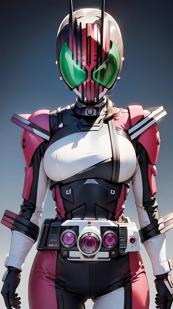 whole body、front、Model standing、Female body type、Kamen Rider Decade、White simple background、high resolution、Masterpiece