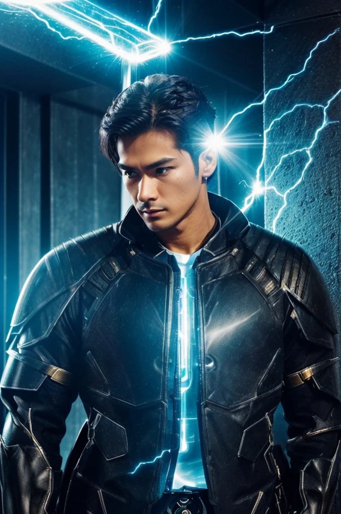 **♤ ๋࣭ · AGE: **
28 years
**♠︎ ๋࣭ · HEIGHT AND WEIGHT: **
1.85 meters, 75 kg
♤ ๋࣭ · GÉNERO:
masculine
**♠︎ ࣭࣭ · RADIUS: **
Human Special Appearance:
Aeron Stormblade has an imposing and energetic presence, according to its ability to manipulate quantum energy. Her hair is a bright silver tone., reflecting the electrical energy that runs through it. His eyes are an intense blue, with flashes that look like little rays, showing its constant connection with quantum energy. His skin has a slight golden glow., similar to his armor and weapon, indicating its latent power.
Wears light combat armor, Designed to maximize your agility and flexibility on the battlefield. The armor has a futuristic design, with gold metal plates and electric blue details, similar to the “Suppressor's Bastion” weapon he wields. The core of your armor, located in the chest, shines with an intense blue light, symbolizing the origin of his power.
Personality:
Aeron is an introverted and thoughtful individual.. Although it has great power, prefers to keep a low profile and act from the shadows. He is calm and reserved, rarely showing his emotions openly. Your control over quantum energy requires extraordinary concentration and discipline, which has made him a meticulous and observant person. Value tranquility and silence, finding solace in solitude and meditation to maintain your internal balance.
Skills and Powers:
Control and Transformation of Quantum Energy:
• Energy Transformation (Without Dematerialization):
• Can transform your inner energy, allowing the control of electrons and protons to influence their immediate environment.
• Movement speed is greatly increased, but it does not exceed the speed of sound.
Quantum Manipulation:
• Can manipulate the energy around him, controlling flows of electrons and protons to generate force fields, explosion