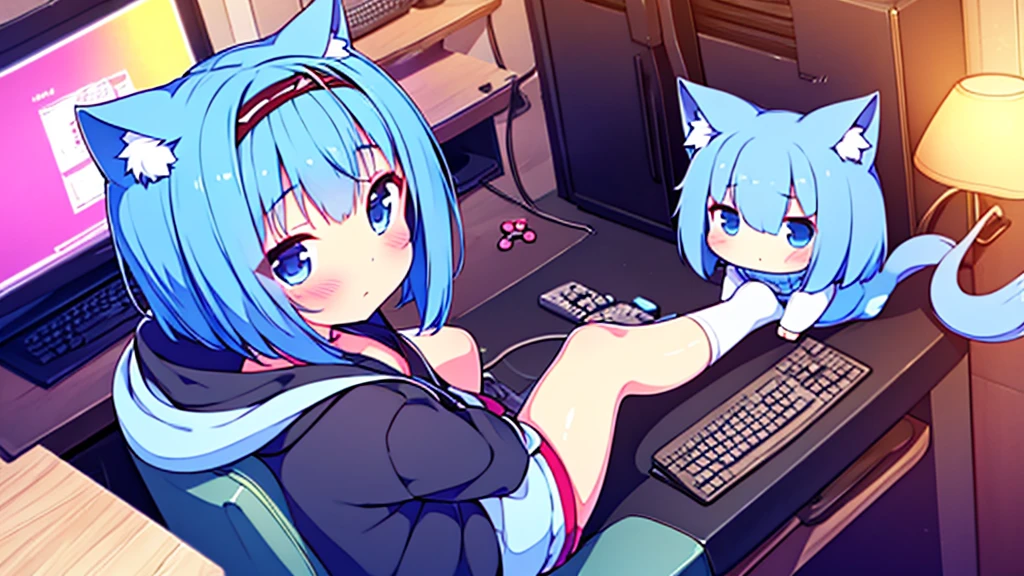 Animal ears, blue hair, short hair, round breasts, tattoo, 18 year old woman, woman with woman, police clothing, topless, glasses, exposed pussy, orgasm, clear face, Japanese woman, legs, open, bondage chains, body Bright, beautymix, Group sex, inserting a dildo into the pussy, A machine to insert a dildo into the pussy, Sex Spoons sex position, cowgirls, reddened breasts,