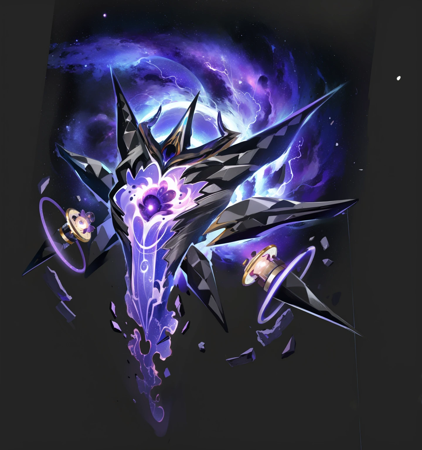 (Realistic Material) (High Quality) (Masterpiece),(best quality), The universe, black holes, metals, nebulae,thunder