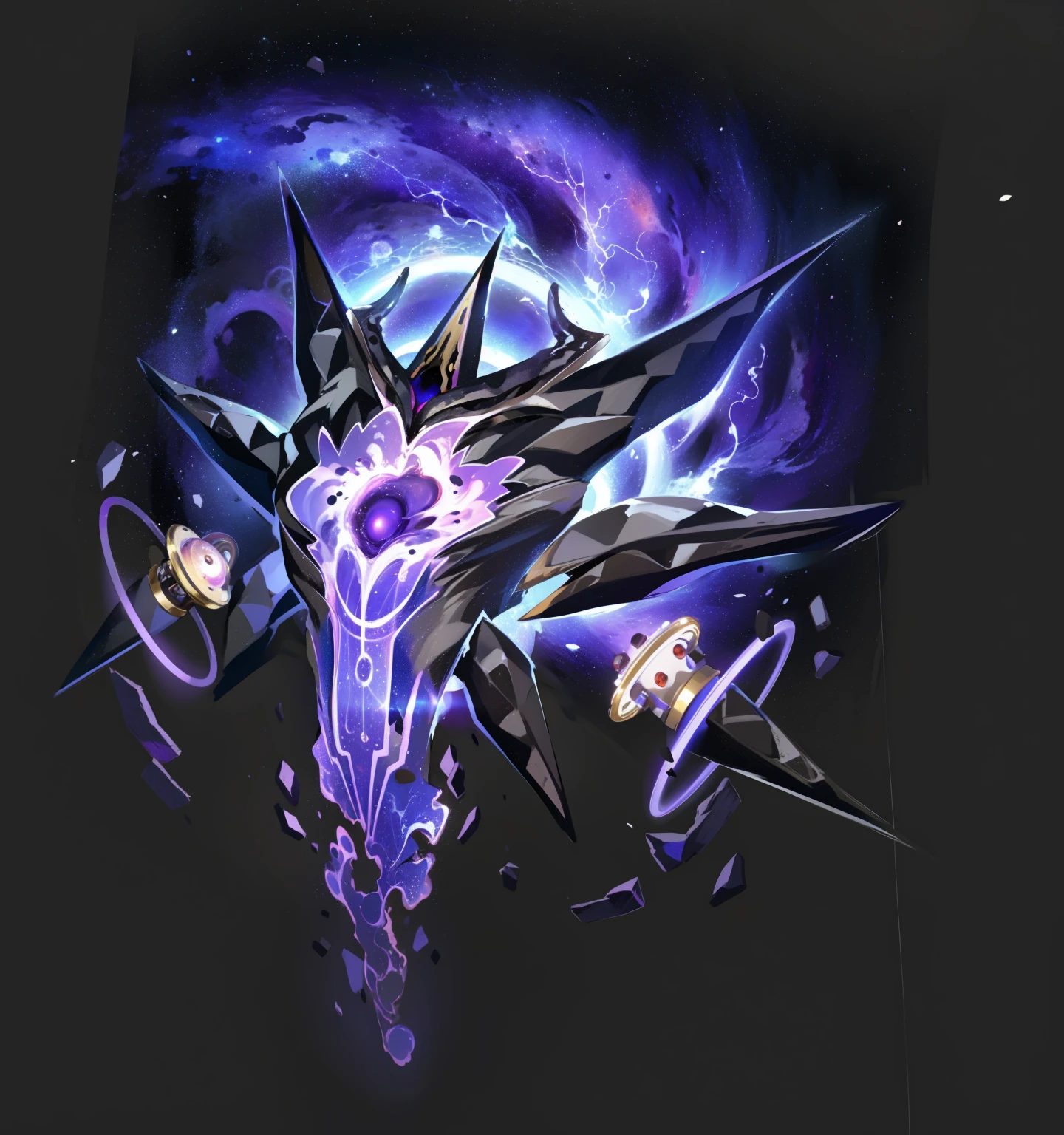 (Realistic Material) (High Quality) (Masterpiece),(best quality), The universe, black holes, metals, nebulae,thunder