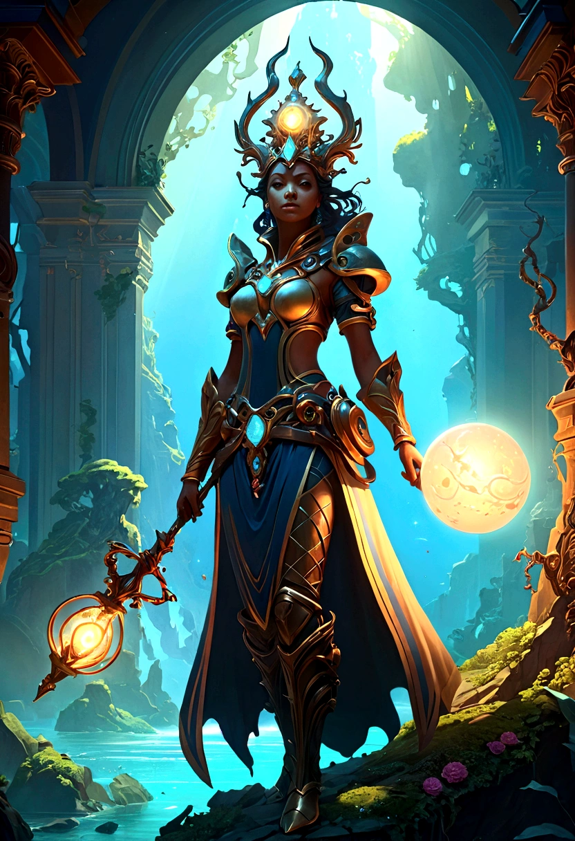 masterpiece, best quality, (extremely detailed CG unity 8k wallpaper), (best quality), (best illustration), (best shadow), absurdres, realistic lighting, (Abyss), beautiful detailed glow, art by PeterMohrBacher,