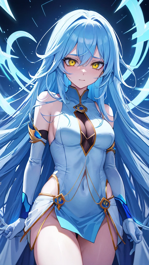 rimuru tempest, blue long hair, yellow eyes, nofilter, best_quality, parameters__masterpiece, parameters__intricate details, parameters__highres, parameters__Ultra-detailed, cinematic light, (best illumination, detailed face, (best quality:1.2), beautiful detailed eyes, perfect anatomy, ahegao face