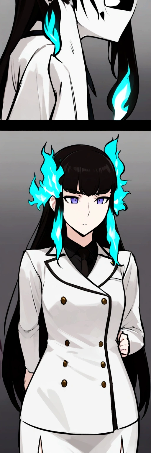 Dnd, fire ganassi, secretary, animated female, flat chested, fiery hair