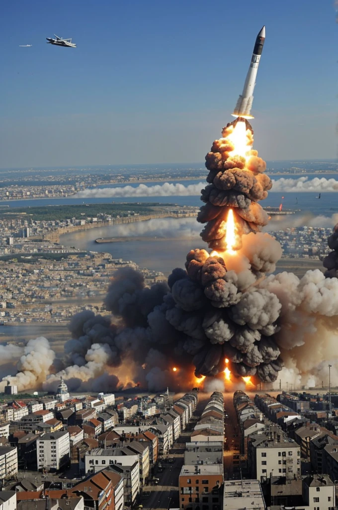 NATO members destroying the world with missiles and cities destroyed