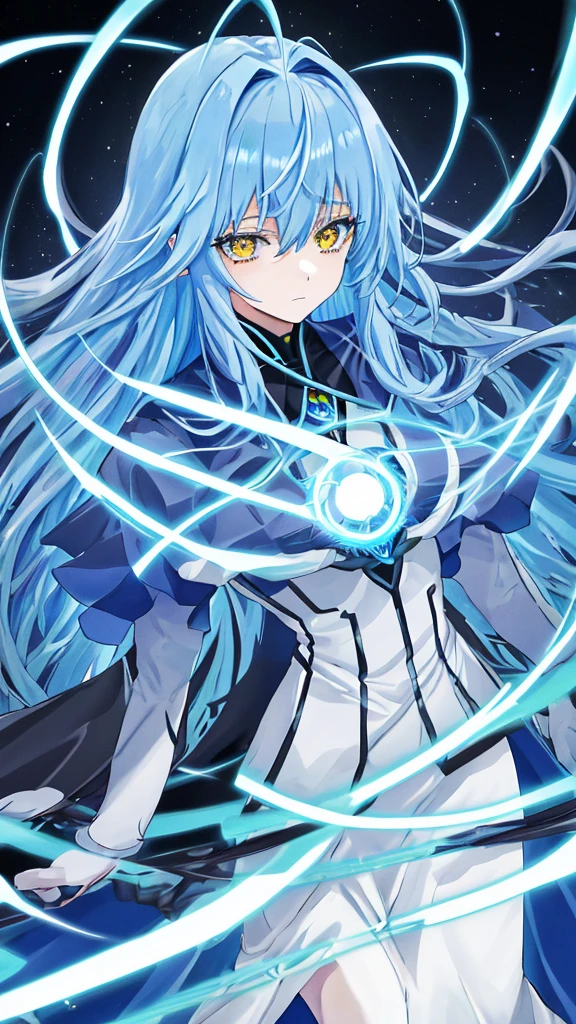 rimuru tempest, blue long hair, yellow eyes, nofilter, best_quality, parameters__masterpiece, parameters__intricate details, parameters__highres, parameters__Ultra-detailed, cinematic light, (best illumination, detailed face, (best quality:1.2), beautiful detailed eyes, perfect anatomy, ahegao face