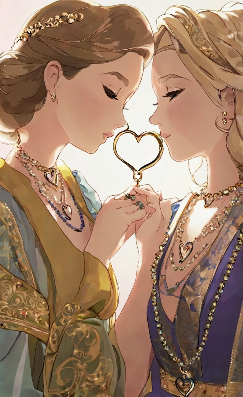 Heart-shaped necklaces, the first one that says Maritza and the second one that says Eugenio