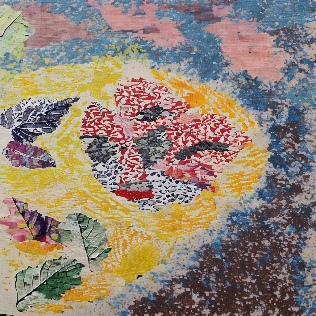 Divide the image into different small pieces and reassemble them into a new image