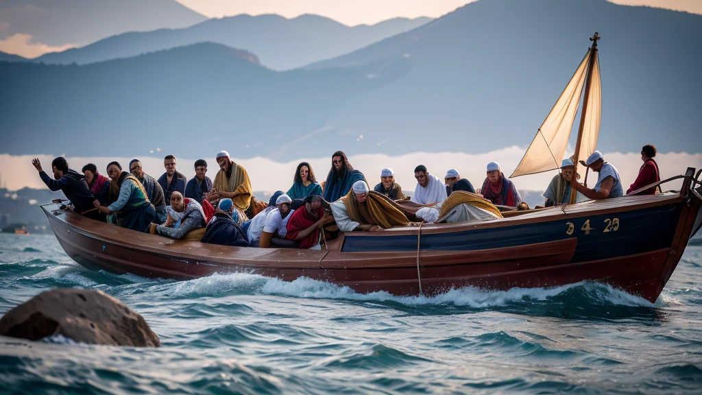 They dismissed the crowd and took Jesus with them, just like it was, on the boat. There were still other boats with him. 37 A very strong wind began to blow and the waves were throwing themselves into the boat, so that the boat was already starting to fill. 38 Jesus was in the back, sleeping on a pillow. The disciples woke him up and said: "teacher, We are perishing and you don't care?" 39 He stood up and commanded the wind and the sea: "Silence! Shut up!" The wind stopped and there was a great calm.