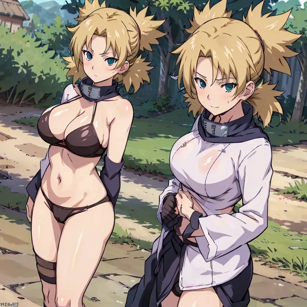 Sexy adult woman,Temari,standing still,huge breast,in her new sexyunderwear  and bra lot her body and open chest,hentai,snfw,thick body,age30,2 piggy tales, reference sheet