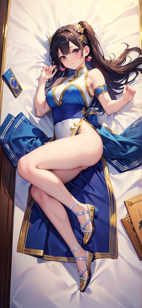 Chun-Li,((masterpiece)), ((best quality)), ((ultra detailed)), ((kawaii)), cute, (lovely), ((extremely detailed)), ((8K)), (beautiful), full body,solo,