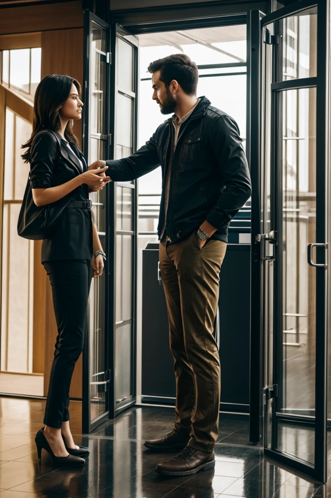 Man talking to woman, harmony, containment