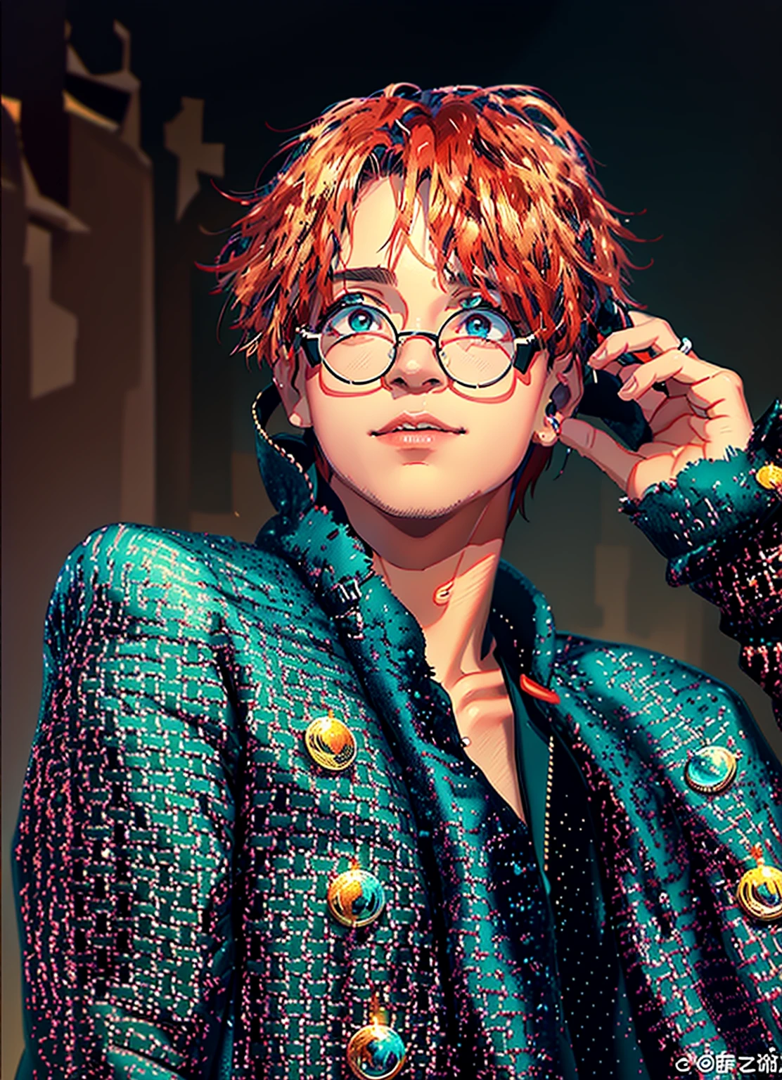 masterpiece,best quality,High Detail,light,8k wallpaper,Idol male singer with glasses,Male celebrity,The concert is reopening