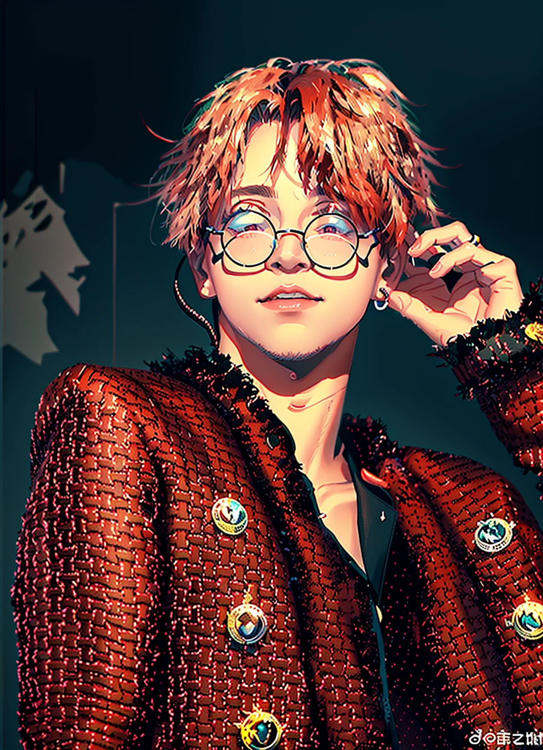 masterpiece,best quality,High Detail,light,8k wallpaper,Idol male singer with glasses,Male celebrity,The concert is reopening