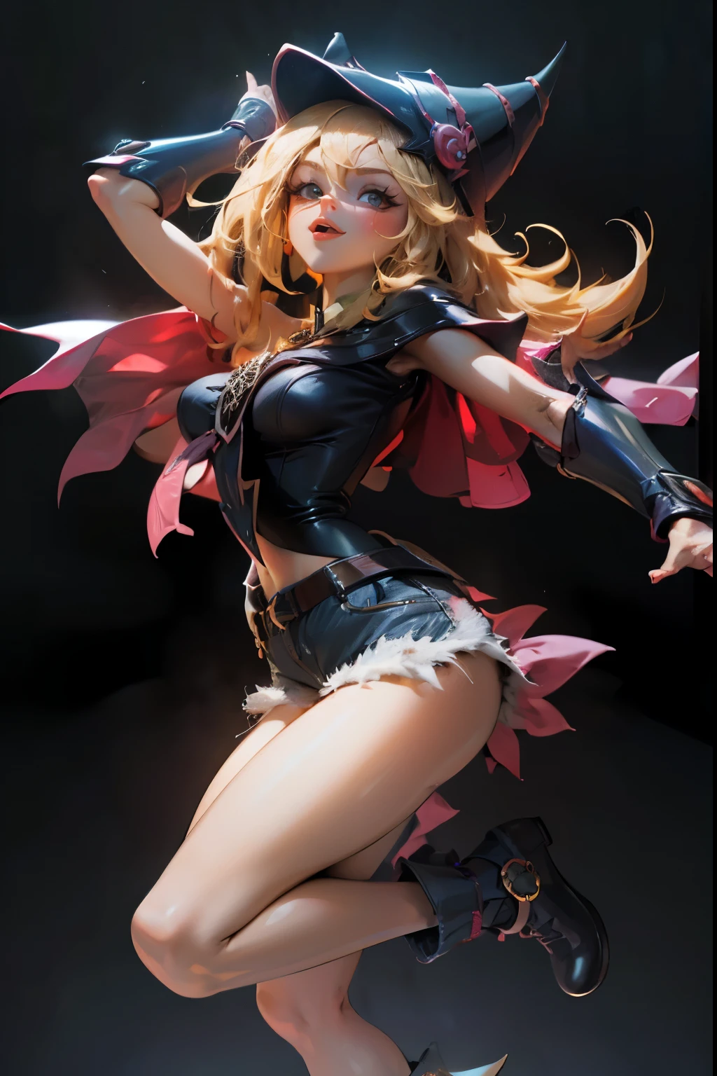 Hermosa maga oscura (tmasterpiece: 1.2, La mejor calidad), (1loli, Solamente), Grande de pecho, (Dynamic posture), (piel resplandeciente, crimson fur), crimson fur, Black Magician Demon Girl Sez Version, piel roja, Guantes finos y guantes de encaje, ( small demonic horns:1.1), (Lillis \(acosador oscuro\)), (Skysky), borde, (jewely, Adornos dorados:1.15 ), Pelvis grande, azul (pantimedias de encaje:1.1) Black Wizard Girl Version Sensible Demon,Realista ,。...3D,Magical Fluctuations,magical array