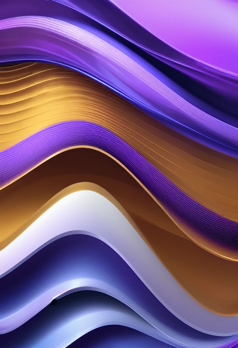 Blue and purple wave abstract wallpaper 1080P，Amber texture，32k uhd，Rim Light，Smooth lines，black background，Innovative page design；