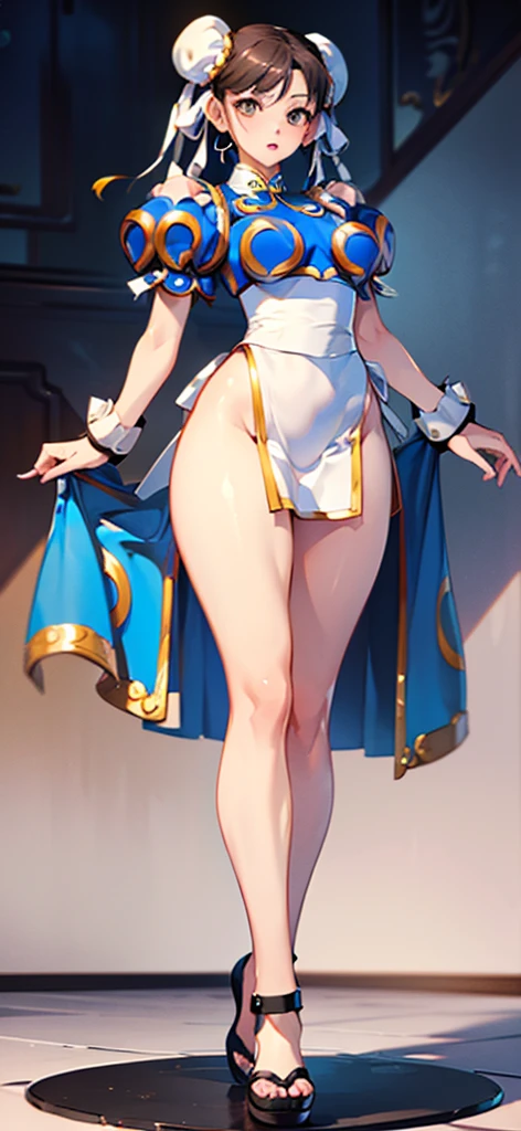 (Chun-Li:1.4),((masterpiece)), ((best quality)), ((ultra detailed)), ((kawaii)), cute, (lovely), ((extremely detailed)), ((8K)), (beautiful), full body,solo, standing