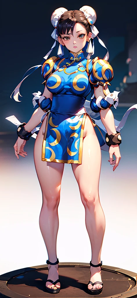 (Chun-Li:1.4),((masterpiece)), ((best quality)), ((ultra detailed)), ((kawaii)), cute, (lovely), ((extremely detailed)), ((8K)), (beautiful), full body,solo, standing