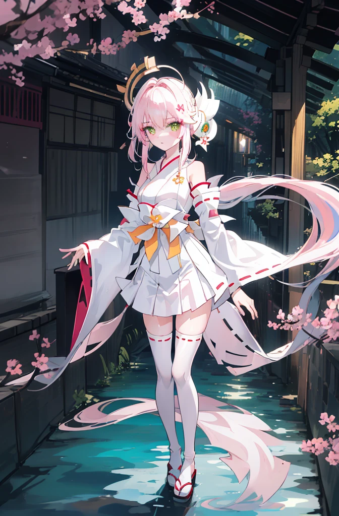 ((A pink-haired)),The hair was long,green eyes,Very long dull hairs,underground waterway background,((white kimono costume)),((White miko stockings)),((white mini skirt)), night,standing,pink hair,pink hair,underground waterway,((dark place)),((dark place)),((dark place)),((dark place)),((Dark underground canals where light does not reach)),((white kimono costume)),((White miko stockings)),((white mini skirt)),