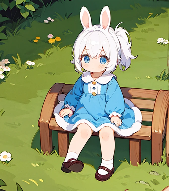 kemono girl, rabbit girl,, cute look, dress