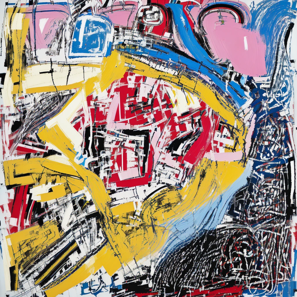 Cut up the painting and reassemble it in Basquiat style