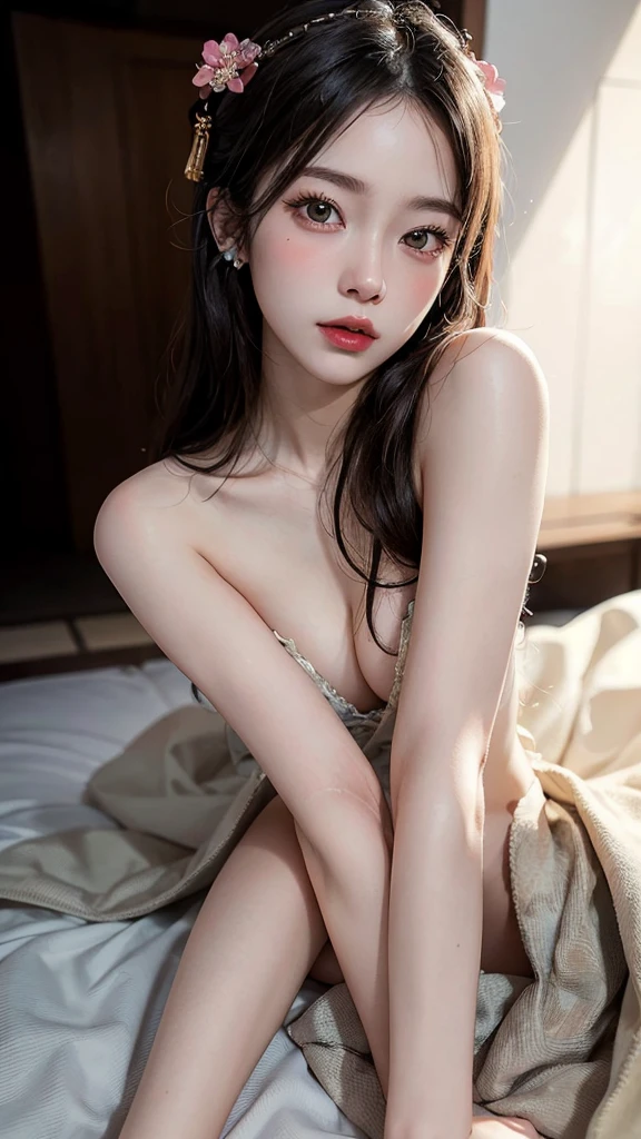 (Highest quality, masterpiece:1.3), shape, ((Beautifully detailed face)), beautifully detailed skin, Intricate details, Very detailed, Best image quality in 8K,(18 year old high school girl:Oiran,sexy:2.0,Undressing),A Japanese girl,Baby Face,(Detailed Hair),Detailed lips,Open your mouth,Detailed feet,(The whole body is shown:1.9),blush,Embarrassing,Realistic Face,Realistic Skin,(Vibrant Skin),Vivid lips,Lip gloss