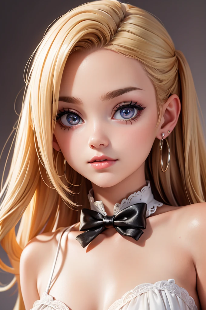 hyperrealistic  american teen, blondittle, perfect tiny body, sexy, dark makeup, perfect slim face, big red lips, very cute face, tiny body, big eyes, young looking, childish looking
