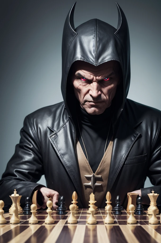 Create an evil being playing chess
