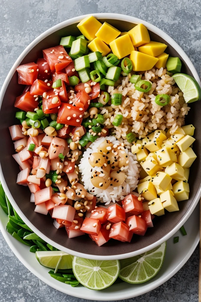 An animated poke bowl for presentation logo 