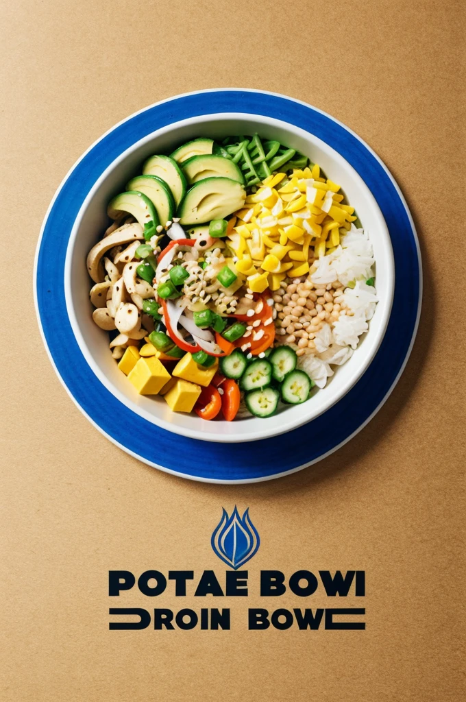 A poke bowl drawing for the brand logo