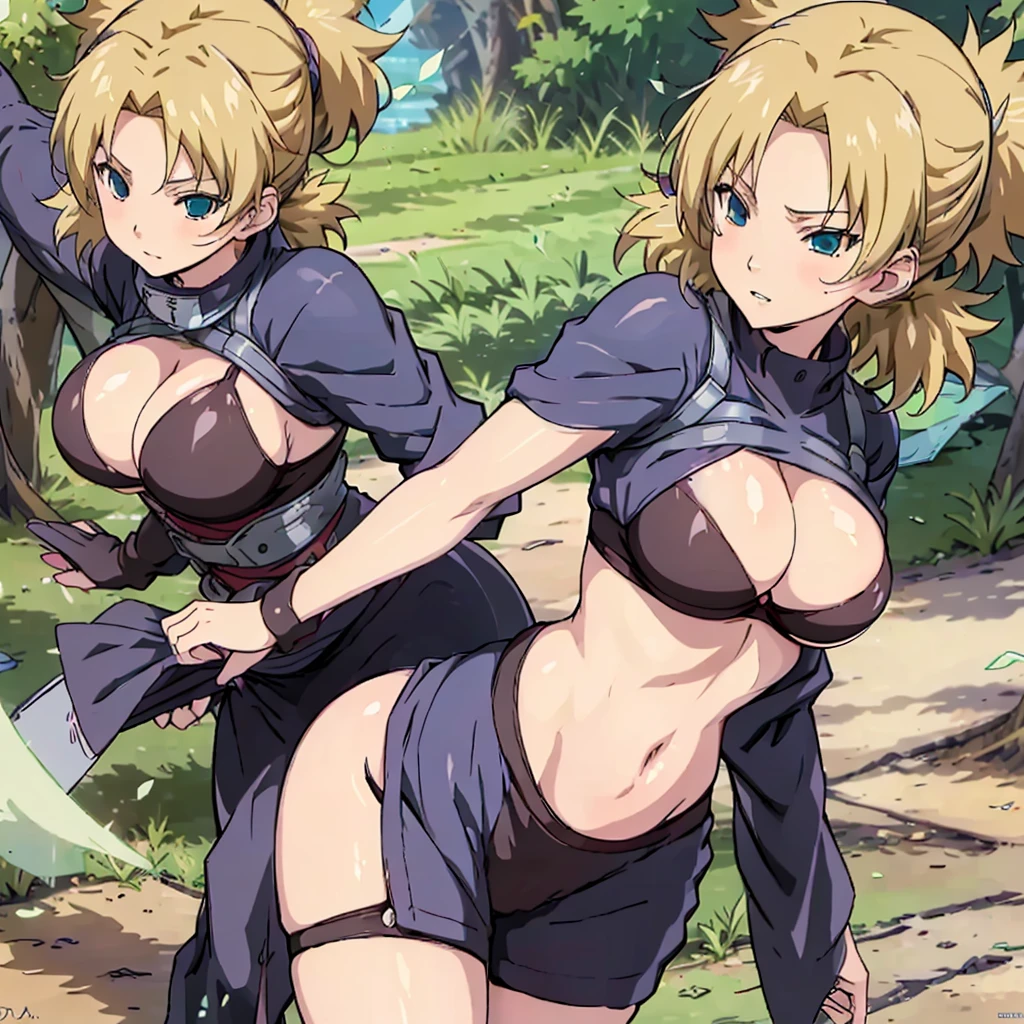 Sexy adult woman,Temari,standing still,huge breast,in her new sexyunderwear and bra lot her body and open chest,hentai,snfw,thick body,age30,hair lose, reference sheet