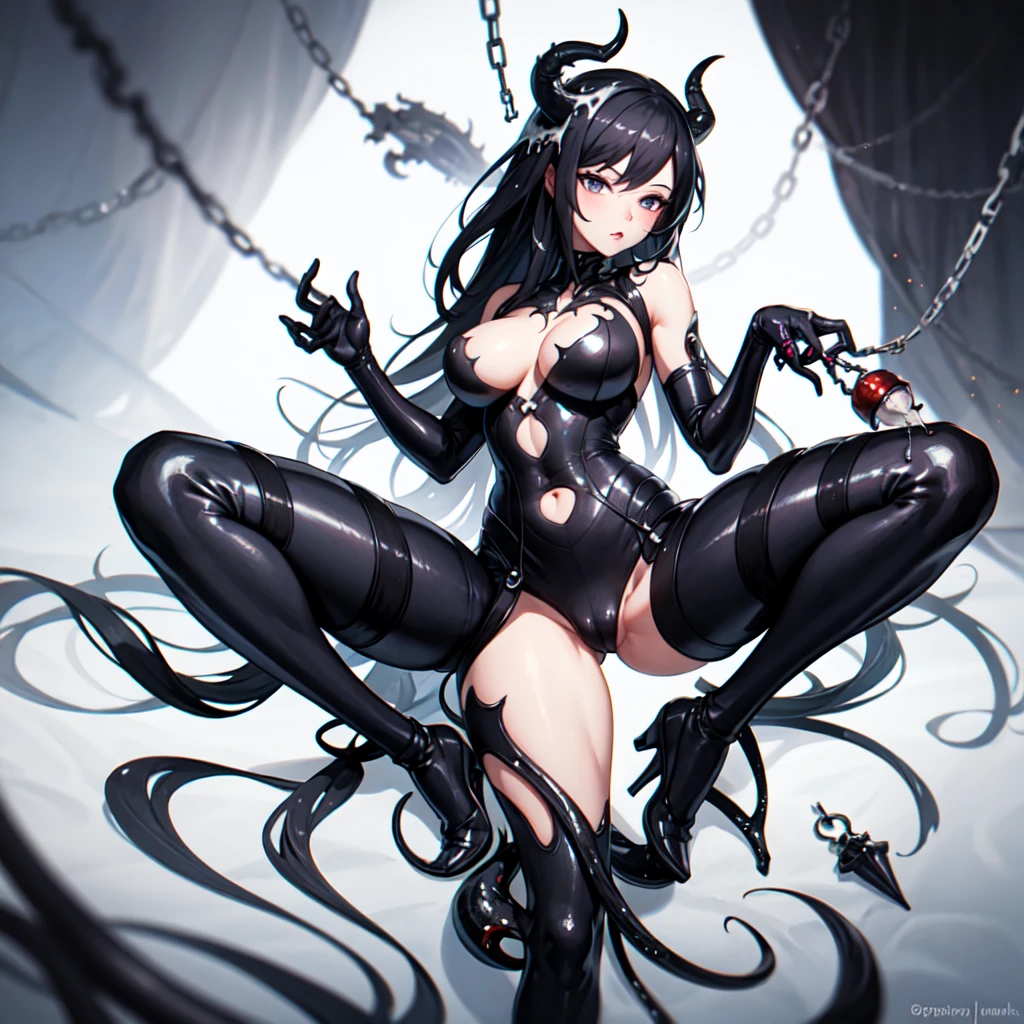 ((Highest quality)), ((masterpiece)), (detailed), One girl, Sexy Venom Being parasitized