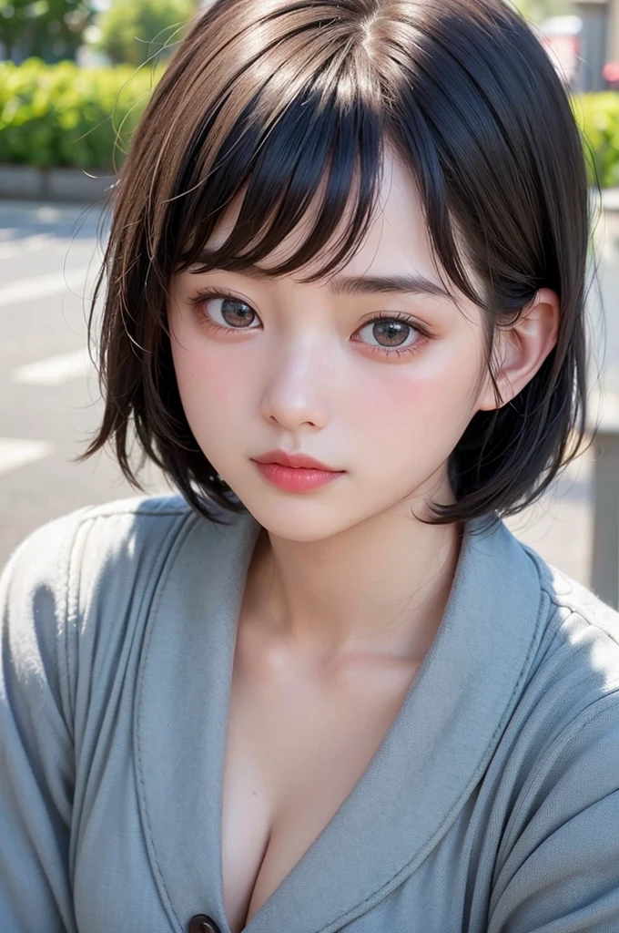 (1 nogizaka girl,15years old face,raw photo,photo realistic:1.5),(best quality, high quality,HDR, highest quality,ultra high resolution,high resolution,high res,ultra high difinition,huge file size,8K,2K wallpaper,8K wallpaper,high quality texture,amazing,an extremely delicate:1.4),one girl, Japanese famous idol,cute face,small face,absurd,ridiculous,incredibly ridiculous,blurry background,(sundress,short hair,cleavage,no makeup:1.2),medium skin,beautiful skin,detailed skin,black hair,silky hair,black eyes,Japanese nose,5-fingers,(Light Particles, Lens Flare, Luminous Particles: 0.7),looking at viewer,bright lighting,professional lighting,girl